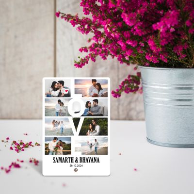 Personalized Love Photo Frame For Couples Collage Picture Frame With Name & Date Express You Love Gift For Wife Husband Birthday Gift For Girlfriend Boyfriend